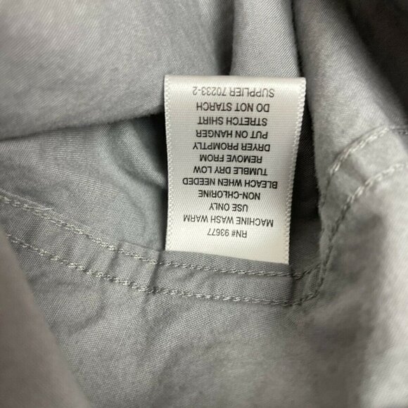 Claiborne Stretch Gray Long Sleeve Button Down Shirt LT Large Tall Basic Casual - Picture 3 of 5